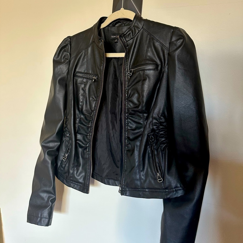Faux leather black jacket